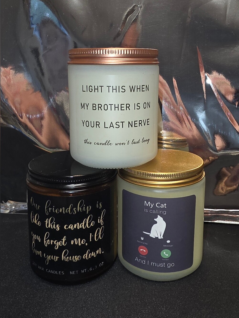 Phrases Scented Candles Lot Of 3